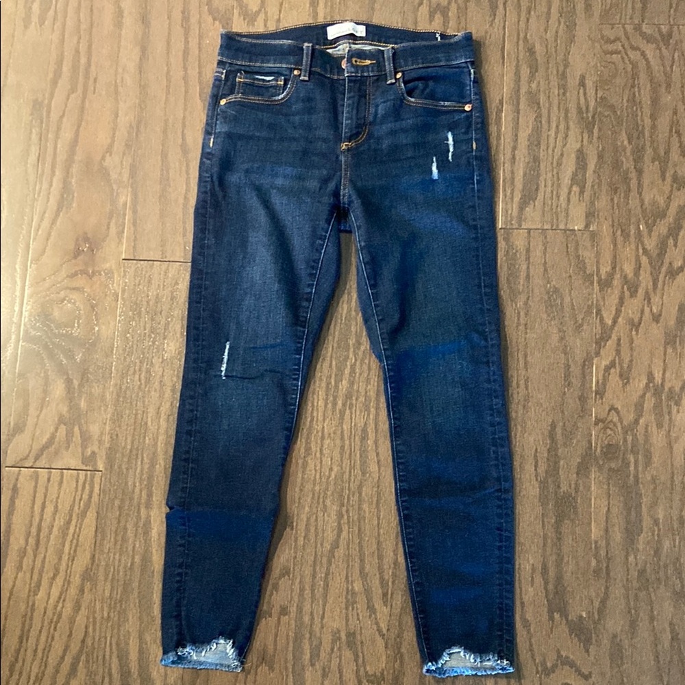 LOFT Skinny Jeans with Frayed Hem